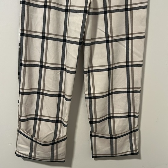 Zara Pull On Elastic Waistband Plaid Work Career Office Pants Size Small - Picture 5 of 5